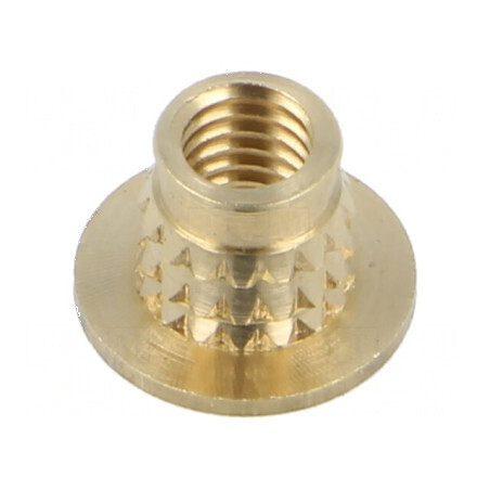 Adaos filetat din alamă M5 BN 37896 - Lungime 6,6mm pentru plastic | Electronic-mag.ro | Componente Electronice