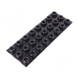 Picioruş autoadeziv din poliuretan negru, înălțime 10,2mm, diametru 22,4mm | Electronic-mag.ro | Componente Electronice