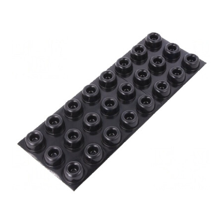 Picioruş autoadeziv din poliuretan negru, înălțime 10,2mm, diametru 22,4mm | Electronic-mag.ro | Componente Electronice