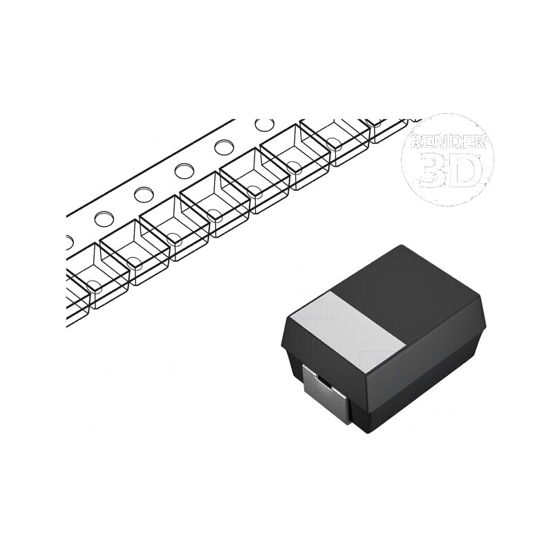 Condensator tantal SMD 47uF 20VDC low ESR D 2917 ±10% | Electronic-mag.ro | Componente Electronice
