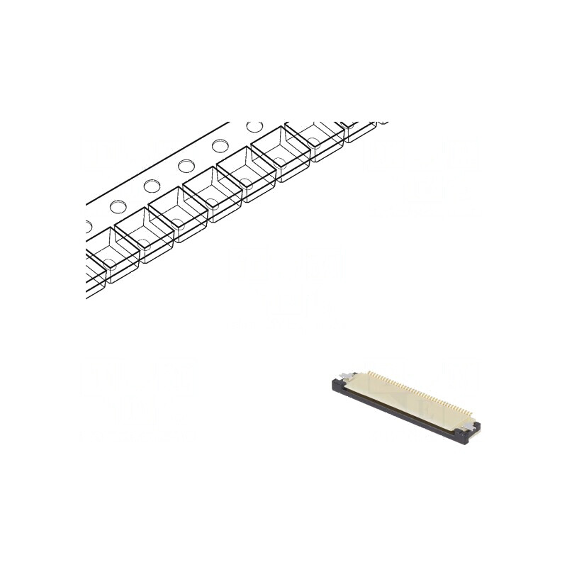 Conector FFC/FPC Orizontal 40 PIN Inferior ZIF - Compatibilitate Extinsă | Electronic-mag.ro | Componente Electronice