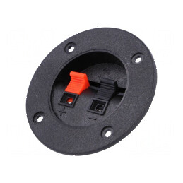 Conector pentru Difuzoare cu Terminal și Buton, Diametru 75mm | Electronic-mag.ro | Componente Electronice