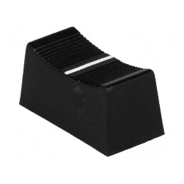 Buton rotativ glisor negru 23x11x11mm, lățime glisor 3/4mm - Accesoriu pentru controlul echipamentelor electrice | Electronic-mag.ro | Componente Electronice