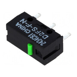 Microîntrerupător SNAP ACTION SPST-NO 0,1A/6VDC fără manetă | Electronic-mag.ro | Componente Electronice