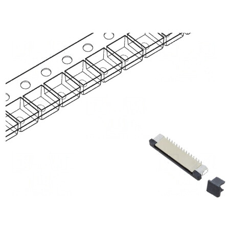 Conector FFC/FPC Vertical ZIF SMT 30 PIN 500mA Cositorit pentru Circuit Integrat | Electronic-mag.ro | Componente Electronice