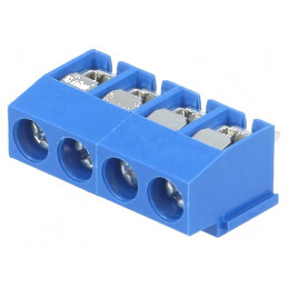 Regletă de Conexiuni pentru PCB 90° - 4 Piste, 2,5mm², 5mm | Electronic-mag.ro | Componente Electronice
