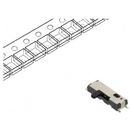 Comutator glisant Poz: 2 SPDT 0,3A 4VDC OFF-(ON) SMT 10-60°C | Electronic-mag.ro | Componente Electronice
