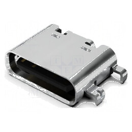 Conector USB C Soclu SMT 16 PIN Orizontale, USB 2.0, 5A, 48VDC | Electronic-mag.ro | Componente Electronice