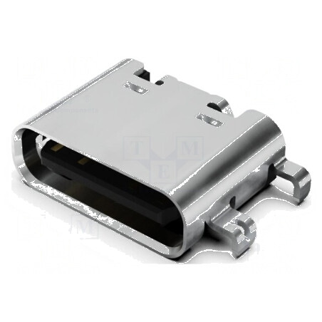 Conector USB C Soclu SMT 16 PIN Orizontale, USB 2.0, 5A, 48VDC | Electronic-mag.ro | Componente Electronice