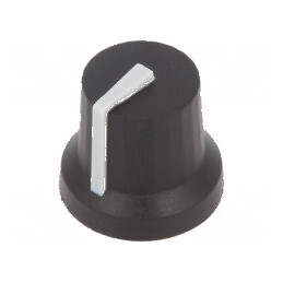 Buton rotativ cu indicator din plastic, dimensiuni Øax: 6mm, Ø16,8x14,5mm, cu guma de protecție | Electronic-mag.ro | Componente Electronice
