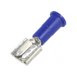 Terminal plat 6,4mm 0,8mm mamă crimpat pe cablu izolată - Conector electric profesional | Electronic-mag.ro | Componente Electronice
