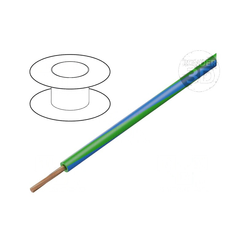 Cablu electric H05V-K LgY, litat cu secțiune de 0,5 mm², PVC verde-albastru, lungime 100 m | Electronic-mag.ro | Componente Electronice Cablu electric H05V-K LgY, litat cu secțiune de 0,5 mm², PVC verde-albastru, lungime 100 m | Electronic-mag.ro | Componente Electronice