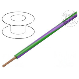 Cablu H05V-K LgY Litat Cu 0,5mm² PVC Verde-Violet 300V/500V - Conectori Electrice de Înaltă Calitate | Electronic-mag.ro | Componente Electronice