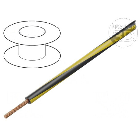 Cablu electric H05V-K, LgY, litat cu 0,5 mm², PVC negru-galben, 300V/500V | Electronic-mag.ro | Componente Electronice
