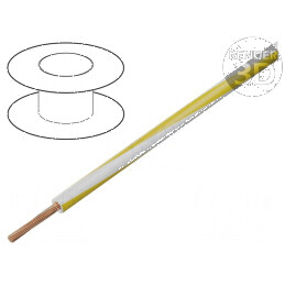 Cablu H05V-K LgY Litat cu Secțiune de 0,5 mm², Izolație PVC Alb-Galben, 300V/500V | Electronic-mag.ro | Componente Electronice