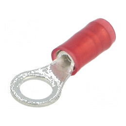 Vârf inelar 5mm pentru cablu izolată, crimpat, compatibil cu secțiuni 0,26-1,65mm² | Electronic-mag.ro | Componente Electronice