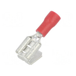 Terminal plat 6,3mm 0,8mm mamă/tată pentru cabluri 0,5÷1mm² crimpat roșu | Electronic-mag.ro | Componente Electronice