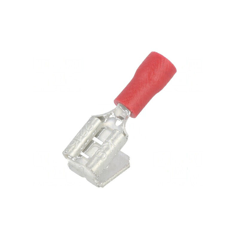 Terminal plat 6,3mm 0,8mm mamă/tată pentru cabluri 0,5÷1mm² crimpat roșu | Electronic-mag.ro | Componente Electronice