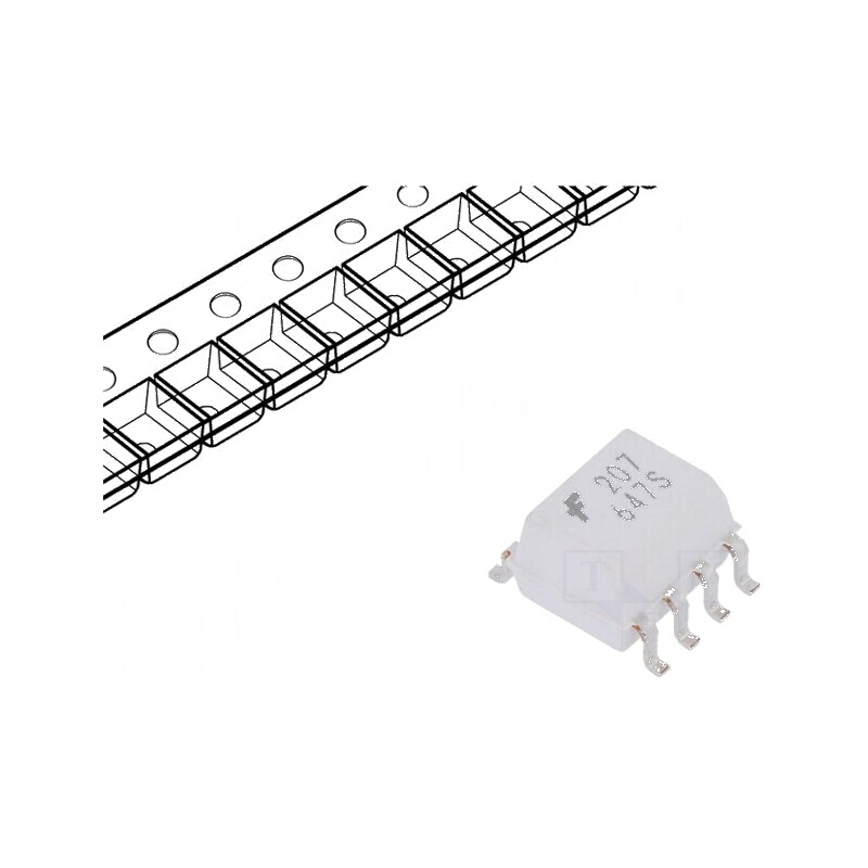 Optocuplor SMD cu 1 Canal și Ieșire prin Tranzistori, Tensiune Maximală 2,5kV, SO8 | Electronic-mag.ro | Componente Electronice