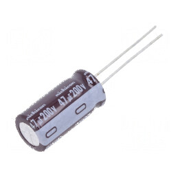 Condensator Electrolitic THT 47µF 200VDC Ø10x20mm cu Raster de 5mm | Electronic-mag.ro | Componente Electronice