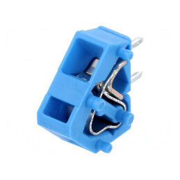 Regletă de Conexiuni pentru PCB în Unghi de 45° cu Piste de 5mm, 1 Punct, 24A | Electronic-mag.ro | Componente Electronice