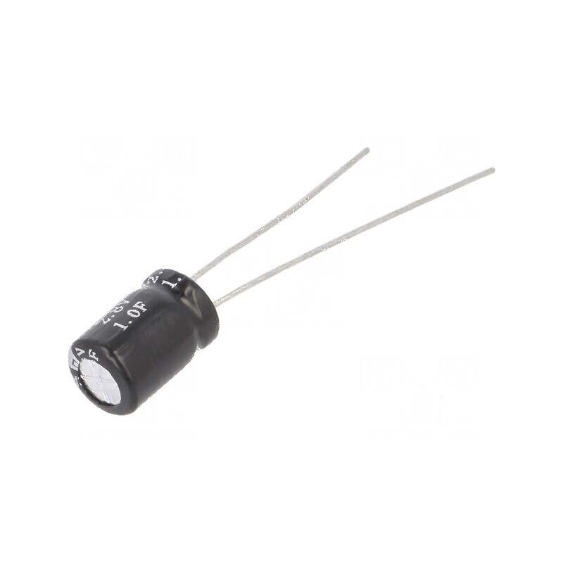 Supercondensator THT 1F 2,8VDC ±20% Ø6,3x9,8mm cu rezistență internă de 400mΩ | Electronic-mag.ro | Componente Electronice