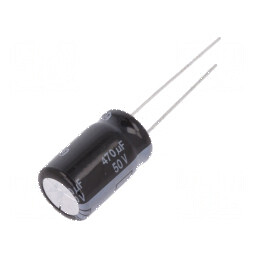 Condensator Electrolitic Low ESR THT 470uF 50VDC Ø12,5x20mm - Componentă Electronica de Înaltă Performanță | Electronic-mag.ro | Componente Electronice