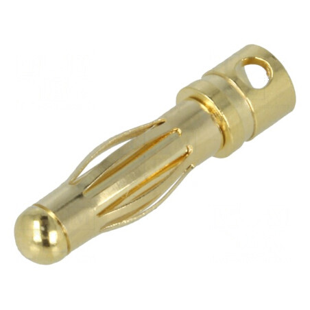 Conector banană 4mm neizolat 32A cu contacte din alamă aurită | Electronic-mag.ro | Componente Electronice