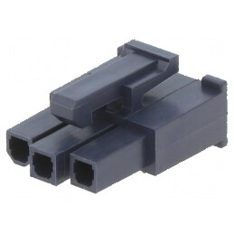 MiniFit Jr. Receptacle Housing V-2, 3 Circuits, Black | Electronic-mag.ro | Componente Electronice