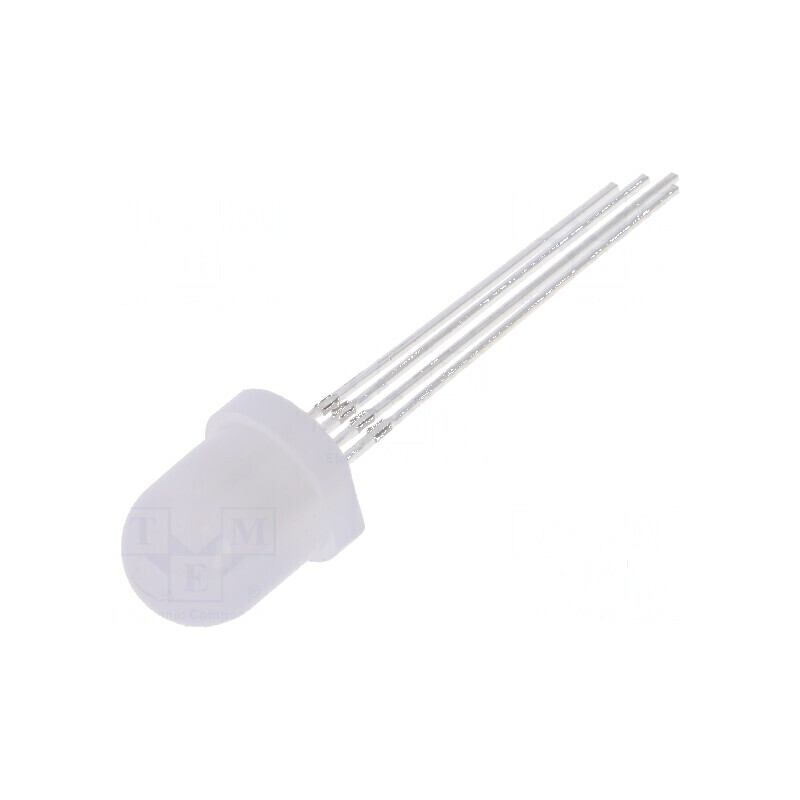 LED RGB 8mm 100-750mcd, 140° - Lumină Colorată pentru Proiecte Electrice, Nr. Term: 4 | Electronic-mag.ro | Componente Electronice