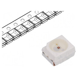 LED SMD 3528 PLCC2 Roșie 285-350mcd 3.5x2.8x1.9mm 120° 20mA - Iluminare Eficientă și Durabilă | Electronic-mag.ro | Componente Electronice