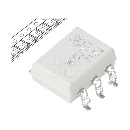 Optotriac MOC301XM 4,17kV cu Uieş de 250V, PDIP6, Viteză de Triggering 1kV/μs | Electronic-mag.ro | Componente Electronice