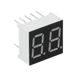 Afișaj LED cu 7 segmente 9,2mm, 0,36 Nr.car: 2, Roșu, 1÷1,8mcd | Electronic-mag.ro | Componente Electronice