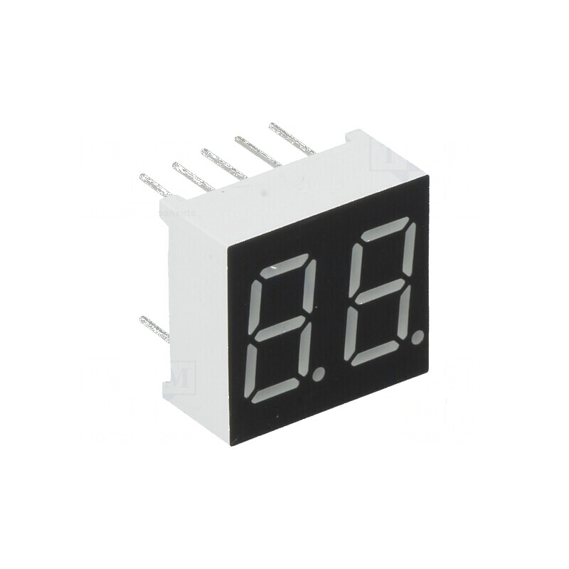 Afișaj LED cu 7 segmente 9,2mm, 0,36 Nr.car: 2, Roșu, 1÷1,8mcd | Electronic-mag.ro | Componente Electronice