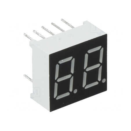 Afișaj LED cu 7 segmente 9,2mm, 0,36 Nr.car: 2, Roșu, 1÷1,8mcd | Electronic-mag.ro | Componente Electronice