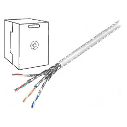 Cablu S/FTP 4x2x27AWG 6 Litat CCA PVC Gri 305m, Diametru Cablu 6,3mm | Electronic-mag.ro | Componente Electronice