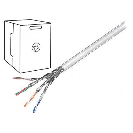 Cablu S/FTP 4x2x27AWG 6 Litat CCA PVC Gri 305m, Diametru Cablu 6,3mm | Electronic-mag.ro | Componente Electronice