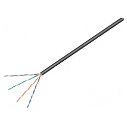 Cablu U/UTP 4x2x24AWG 6 Exterior Litat CCA PE Negru 100m - Cablu de Rețea pentru Aplicații Exterioare | Electronic-mag.ro | Componente Electronice