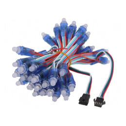 Banda LED RGB cu 50 diode Ø12mm și Controler WS2818 THT 5VDC | Electronic-mag.ro | Componente Electronice