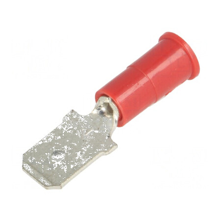 Terminal plat 6,4mm 0,8mm tată crimpat pe cablu, izolat, pentru conexiuni electrice profesionale | Electronic-mag.ro | Componente Electronice