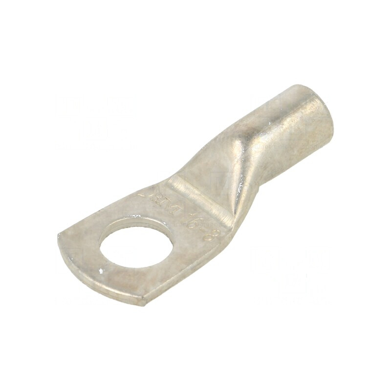 Vârf inelar tubular M8 pentru cablu cositorit 6AWG, 16mm², crimpat - Conector electric profesional | Electronic-mag.ro | Componente Electronice Vârf inelar tubular M8 pentru cablu cositorit 6AWG, 16mm², crimpat - Conector electric profesional | Electronic-mag.ro | Componente Electronice
