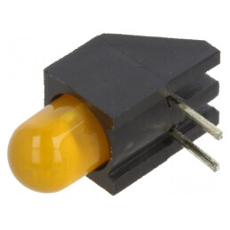 LED 5mm Ambră în Carcasă cu Lentilă Difuză 45° - 1 Diode, 20mA | Electronic-mag.ro | Componente Electronice