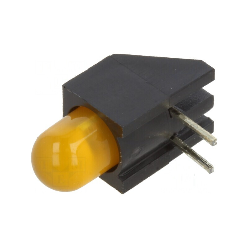 LED 5mm Ambră în Carcasă cu Lentilă Difuză 45° - 1 Diode, 20mA | Electronic-mag.ro | Componente Electronice