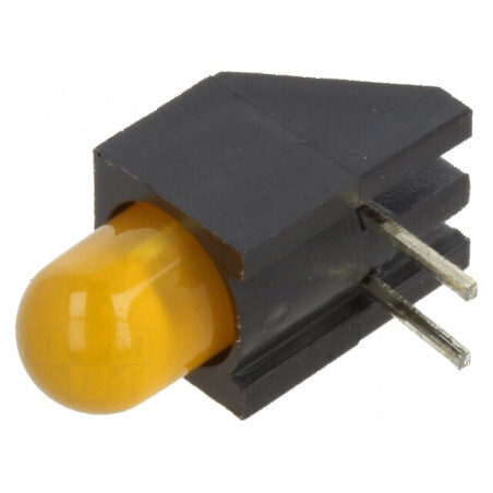 LED 5mm Ambră în Carcasă cu Lentilă Difuză 45° - 1 Diode, 20mA | Electronic-mag.ro | Componente Electronice