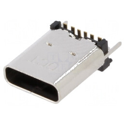 Conector USB C Soclu SMT PIN 6 Verticale pentru Montaj pe Placă Superioară | Electronic-mag.ro | Componente Electronice