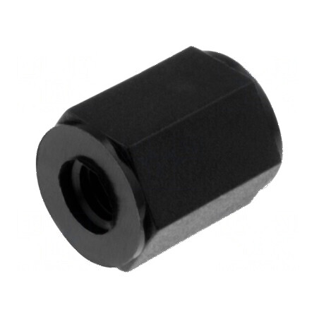 Piuliță Distanțieră Filetată Hexagonală Poliamidă M4 Neagră - Element de Fixare pentru Mecanisme Industriale | Electronic-mag.ro | Componente Electronice