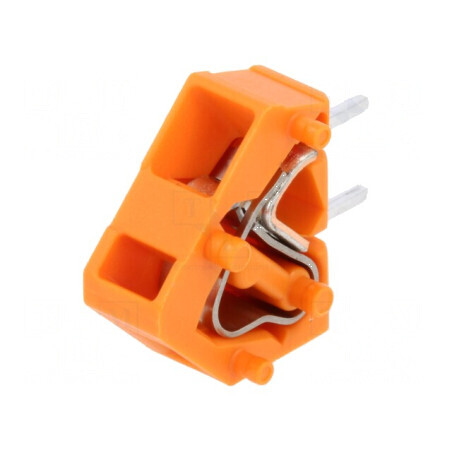 Regletă de conexiuni pentru PCB - Unghi 45°, 5mm piste, 1 x 24A | Electronic-mag.ro | Componente Electronice
