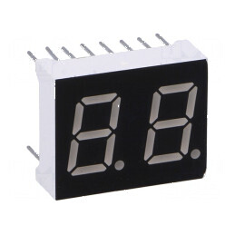 Afişaj LED cu 7 segmente 10,16mm, 0,4 Nr.car: 2, roşie, 6,5mcd - Ecran Digital pentru Proiecte Electronice | Electronic-mag.ro | Componente Electronice