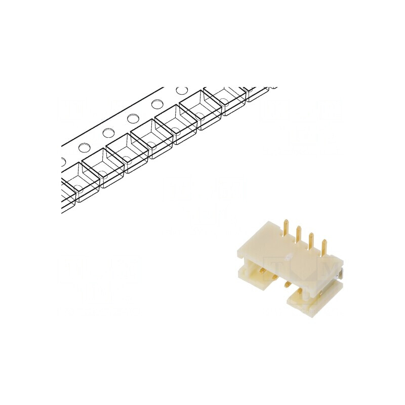 Conector cablu-placă soclu tată PIN 4 PH Pas 2mm SMT 100V 2A - Componentă electronică de înaltă calitate | Electronic-mag.ro | Componente Electronice