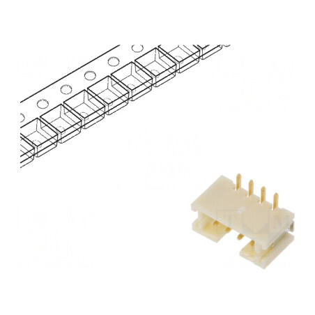 Conector cablu-placă soclu tată PIN 4 PH Pas 2mm SMT 100V 2A - Componentă electronică de înaltă calitate | Electronic-mag.ro | Componente Electronice